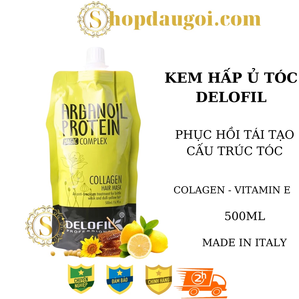 Kem Hấp ủ tóc DELOFIL dưỡng ẩm phục hồi tóc khô xơ hư tổn hương nước hoa