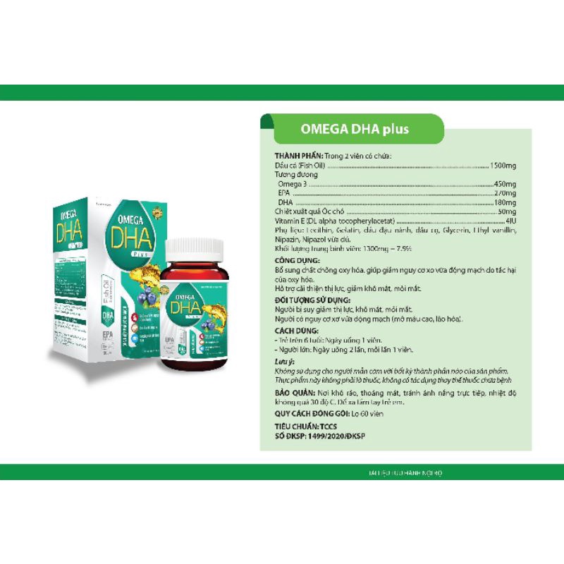 Viên uống sáng mắt Omega 3 6 9 - OMEGA DHA PLUS - giúp bổ mắt, tăng cường thị lực ,giảm triệu chứng khô mắt ,mỏi mắt