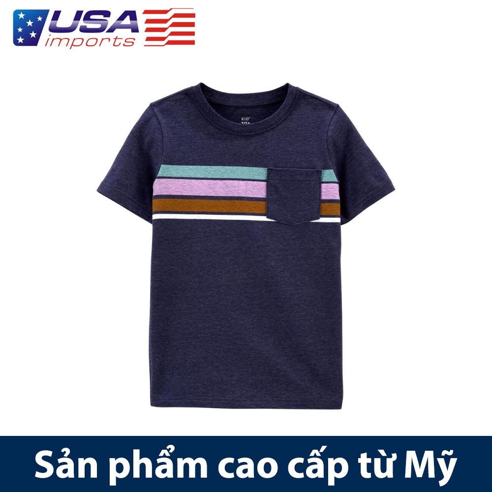 Áo thun xanh navy tay ngắn có túi Osh-cót Auth Từ Mỹ (3L737710)