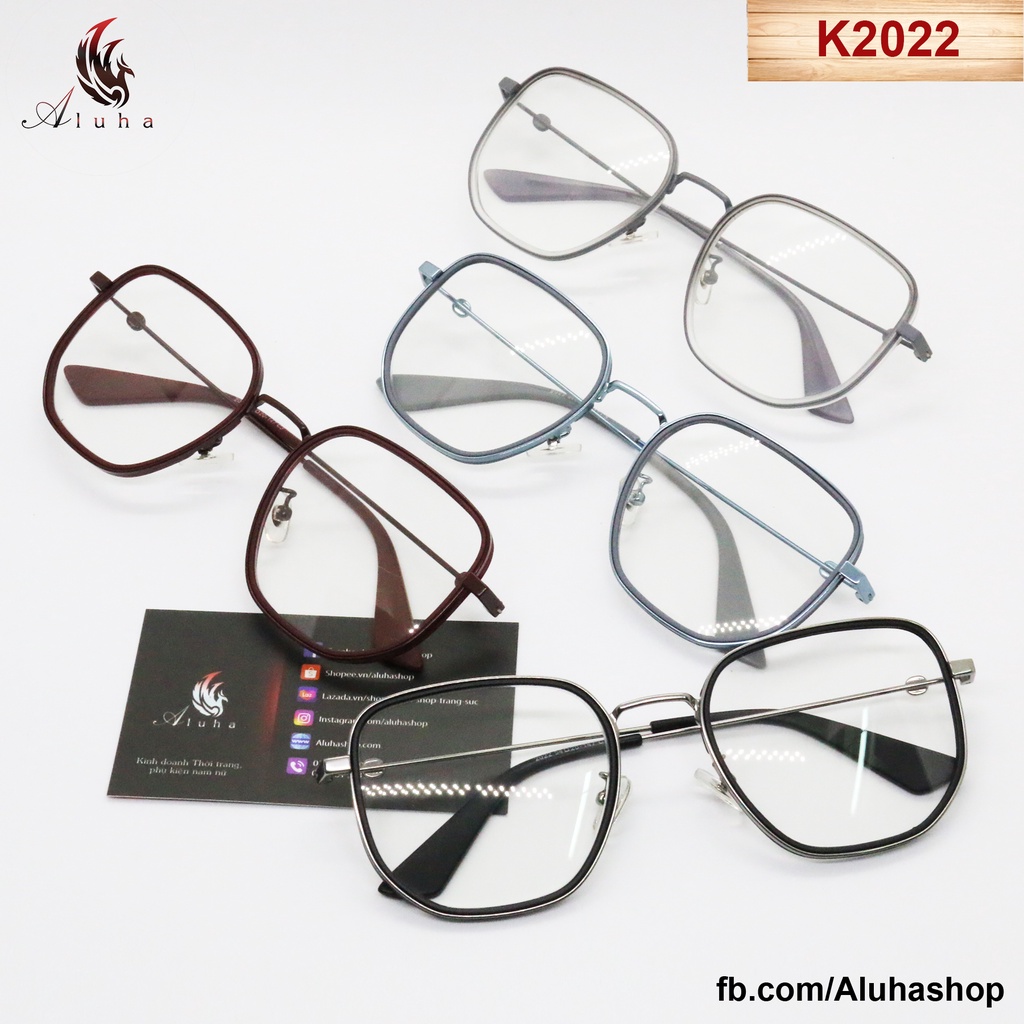 Gọng kính GC chống ánh sáng xanh họa tiết GC rõ nét, màu sắc cực trend - K2022 - Aluha