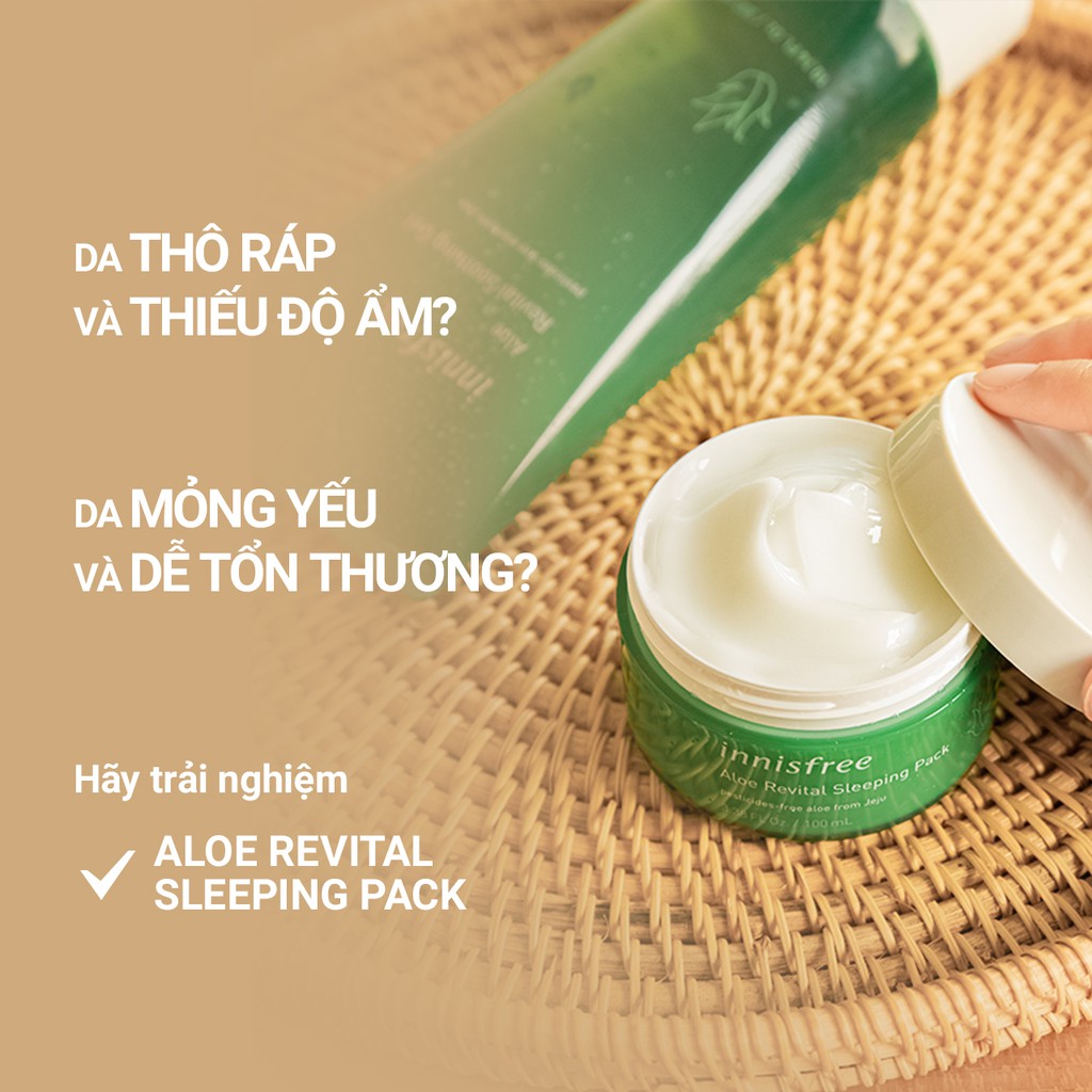 [Mã COSIF05 giảm 10% đơn 400K] Mặt nạ ngủ dưỡng ẩm nha đam innisfree Aloe Revital Sleeping Pack 100ml