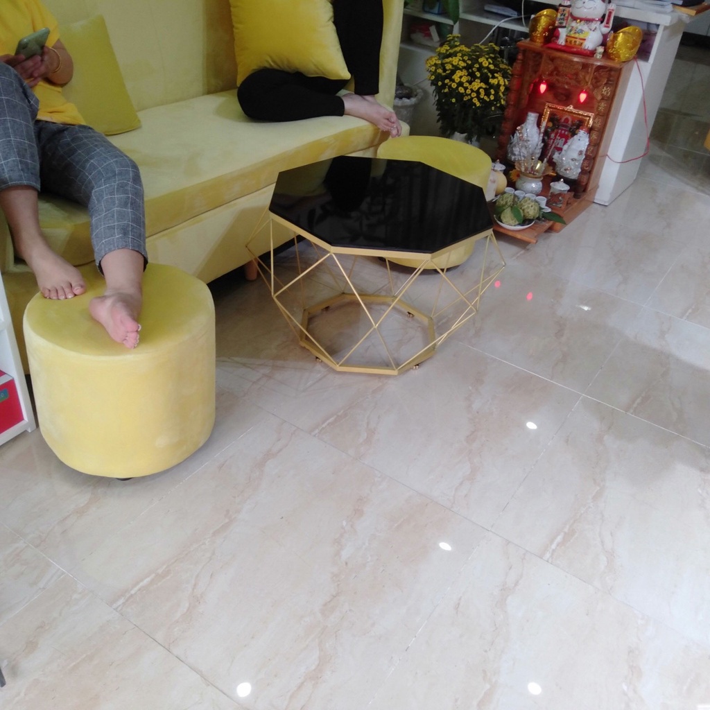 Bàn trà sofa, bàn trà kim cương , sơn tĩnh điện, mặt kính cường lực đen không vân, SANG TRỌNG