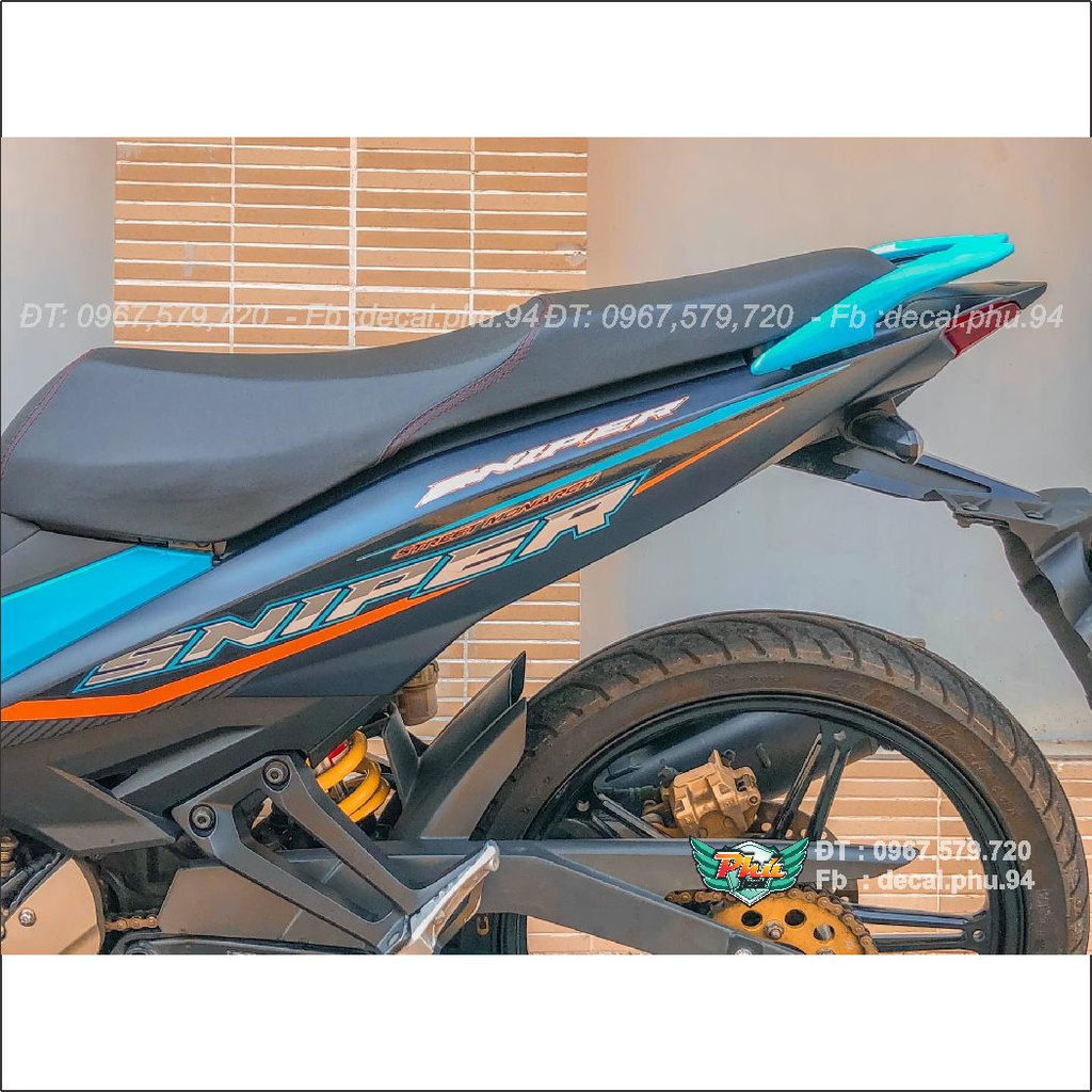 Tem Rời Exciter 150 Sniper đen xanh nhám (J)