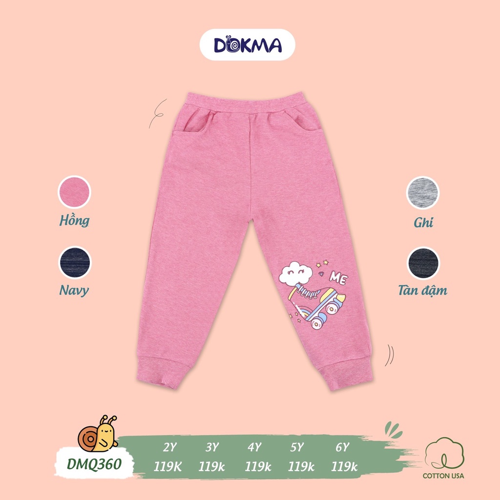 Quần dài cho bé trai bé gái thu đông size 2-6Y Dokma sale DQM360 Lamiha