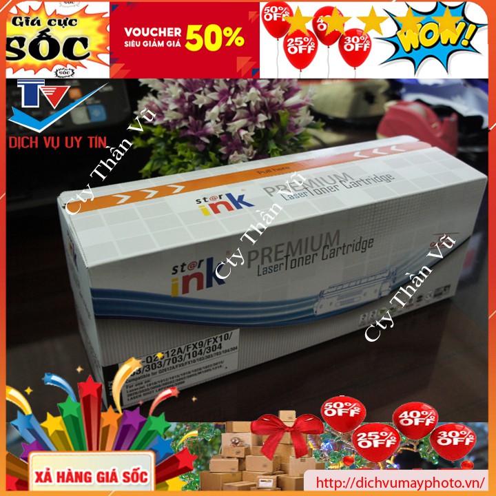 Hộp mực máy in Canon 303A HP 12A thương hiệu Star ink sắc nét bền đẹp