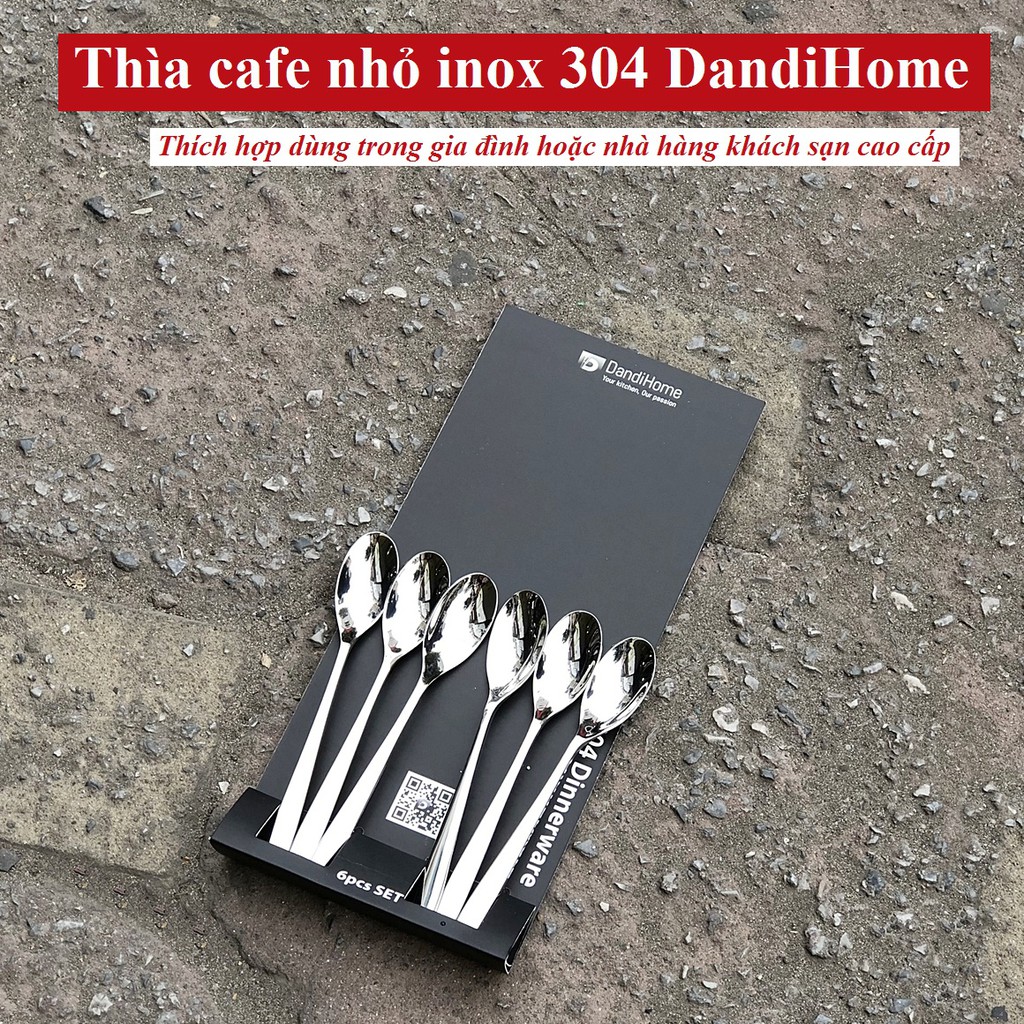 Bộ 6 thìa muỗng inox 304 DandiHome 2020 cao cấp, sang trọng, tinh tế