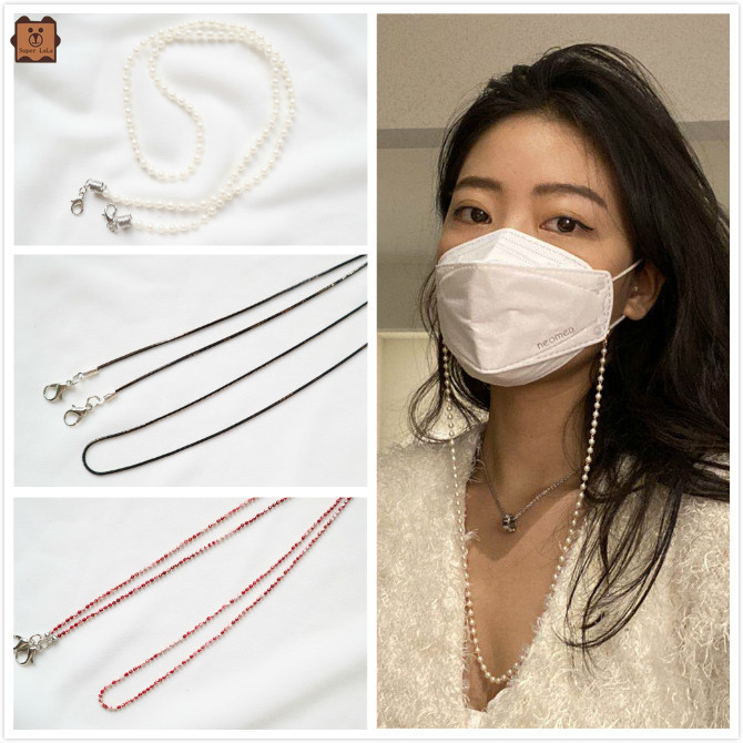 Dây đeo mắt kính đính ngọc trai giả thời trang cho nữ