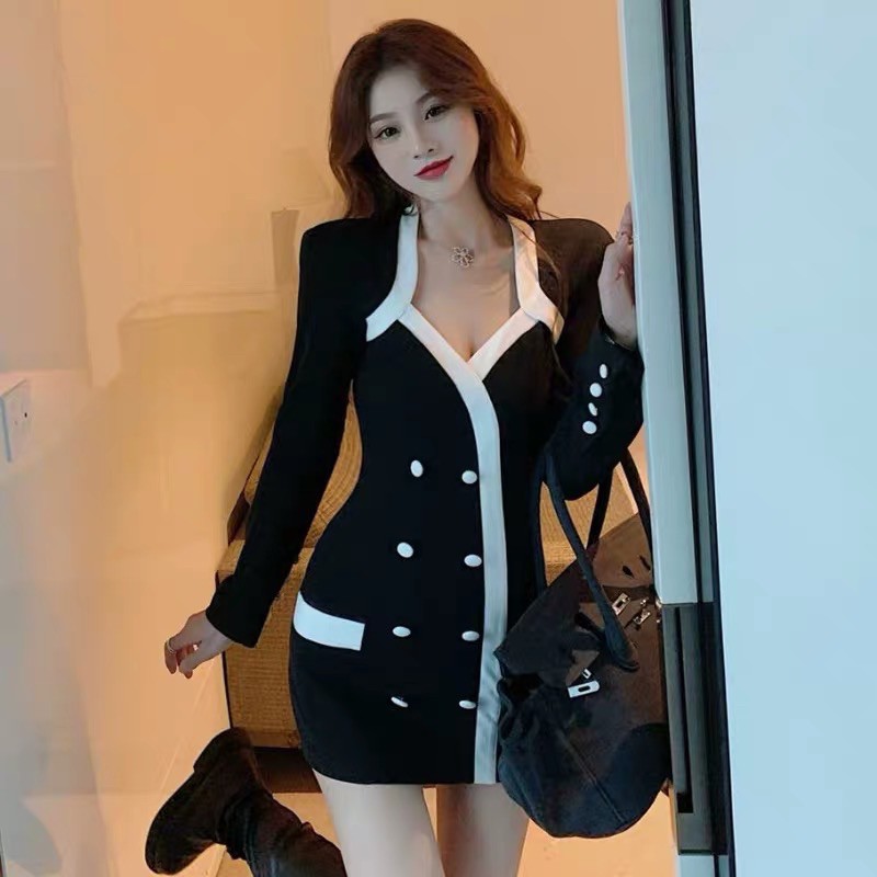 Đầm body viền trắng