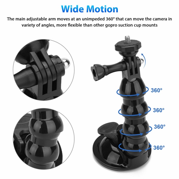 Giá Đỡ Điện Thoại Có Giác Hút Gắn Xe Hơi Điều Chỉnh Góc Quay Video Cho Gopro Action