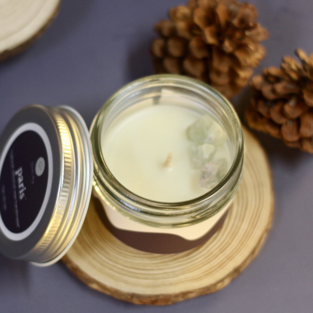 Nến Thơm Trang Trí, Cao Cấp, Tự Nhiên Aroma Story Hương Hoa Hồng Và Hoa Nhài Paris Size 75g