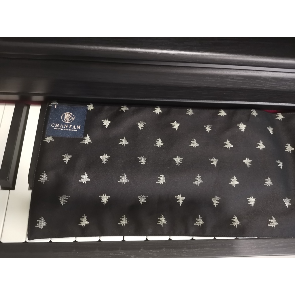 Khăn phủ phím đàn Piano vải Cotton Ý cao cấp màu đen