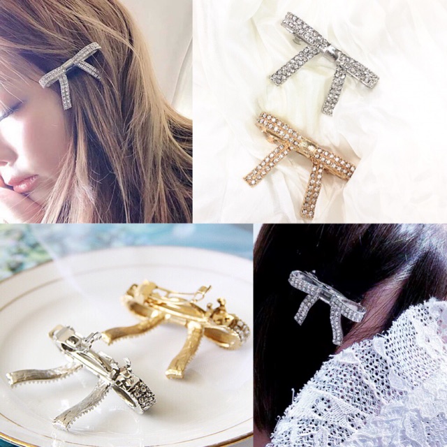 ⛔️Cặp tóc đính đá hình nơ #hot(CTTQAB,5.G0)