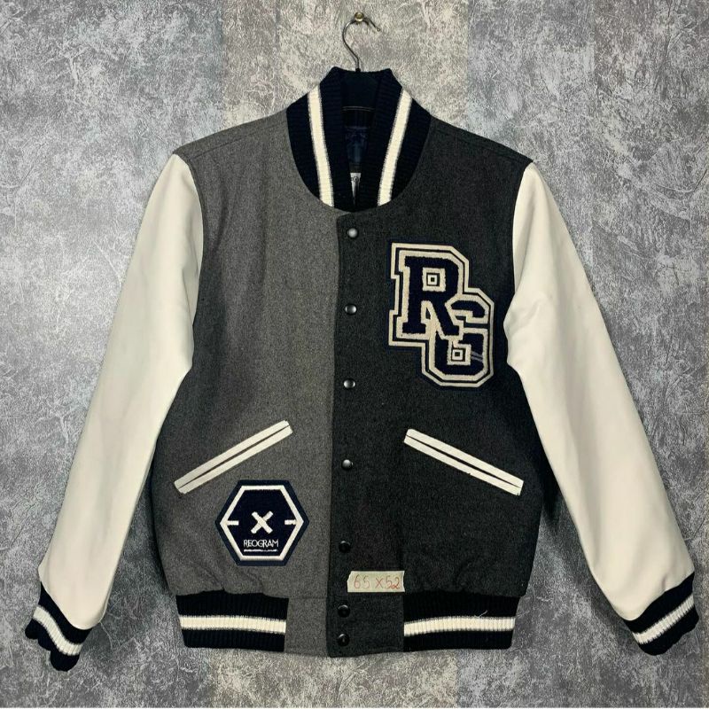 Varsity Jacket Tay Da Cực Chất. Áo Bomber bóng chày đẹp