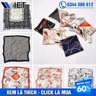 Khăn Lụa Satin 70x70 cm Đội Đầu, Choàng Quàng Cổ, Quấn Túi Xách Thời Trang (Mới)