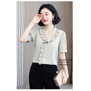 nh780620-SƠ MI NỮ KIỂU TAY NGẮN (thoi trang cong so anitagreen)