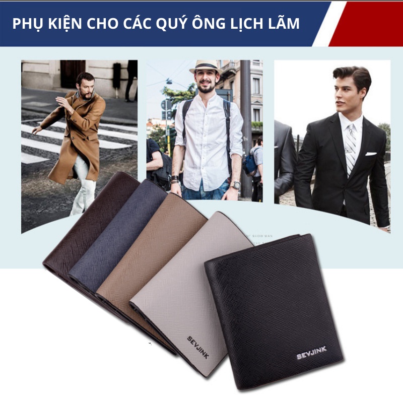 Ví da nam cao cấp phong cách hàn quốc chính hãng DEABOLAR thiết kế nhỏ gọn với nhiều ngăn đựng tiền, cài thẻ