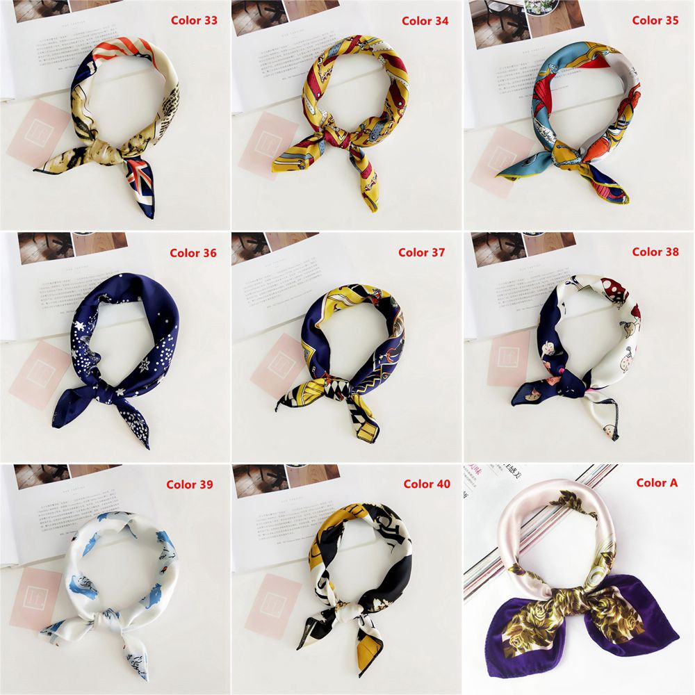 Khăn Choàng Cổ Bằng Lụa Satin Hình Vuông Phong Cách Cổ Điển Thời Trang Mùa Hè Tinh Tế Cho Nữ