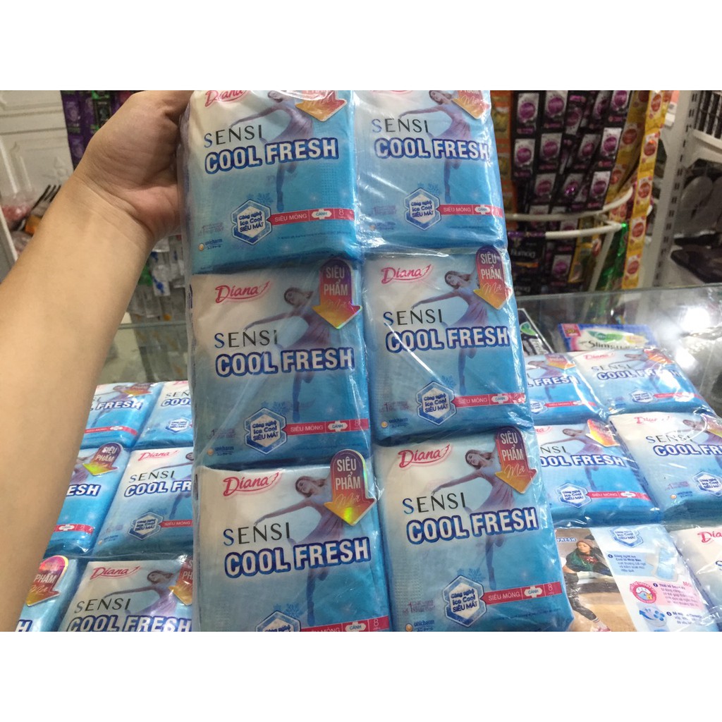 Băng vệ sinh Diana Sensi Cool Fresh siêu mỏng cánh mát lạnh 23cm