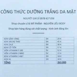 Combo kem trắng da mặt hiệu quả 263k
