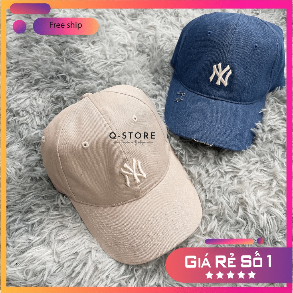 [ ẢNH THẬT] Mũ lưỡi trai MLB màu Jean thời trang full 100% cotton - Có kèm Hộp MLB