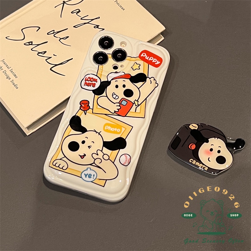 Ốp Điện Thoại IMD Viền Gợn Sóng Hình Chú Cún/Máy Ảnh Cho Iphone 13 12 11 Pro Max Xs Max Xr X