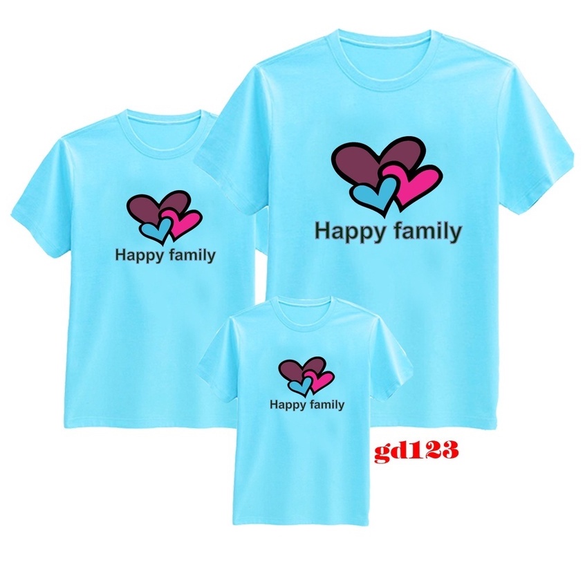 Áo Đồng Phục Gia Đình Đi Biển In 3 Trái Tim Xếp Lên - KTQN TSHIRT AND UNIFORM