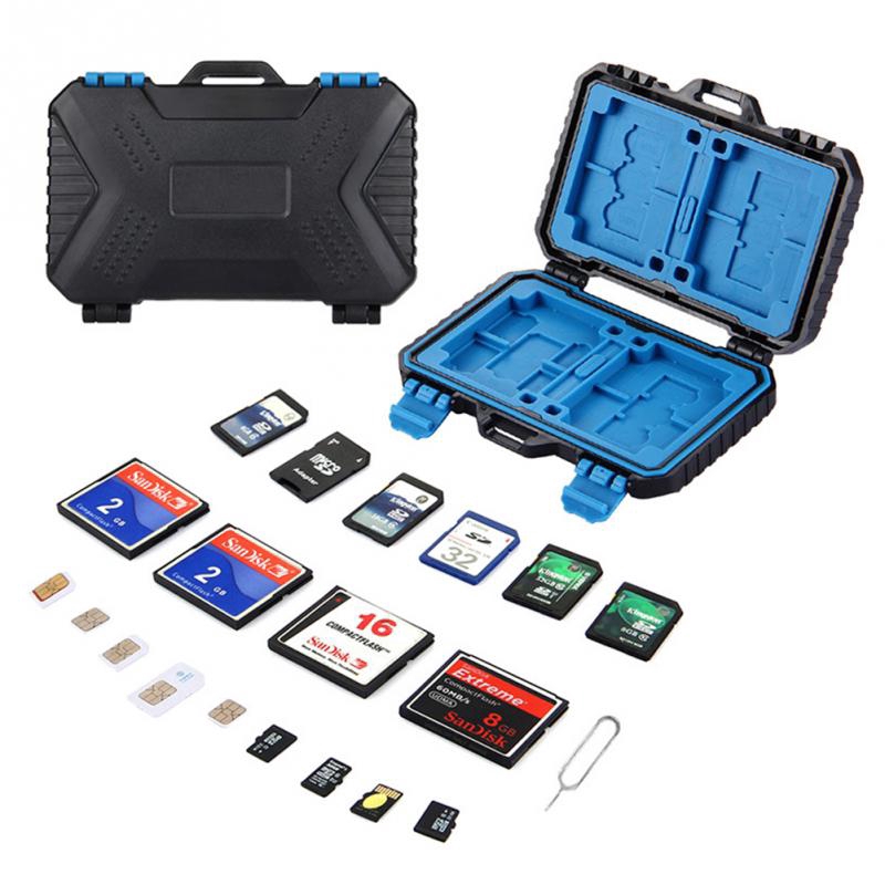 Wemitom Shatterproof Waterproof Memory Card Case Support Storage of Various Cards TF card SD card box Organizer box