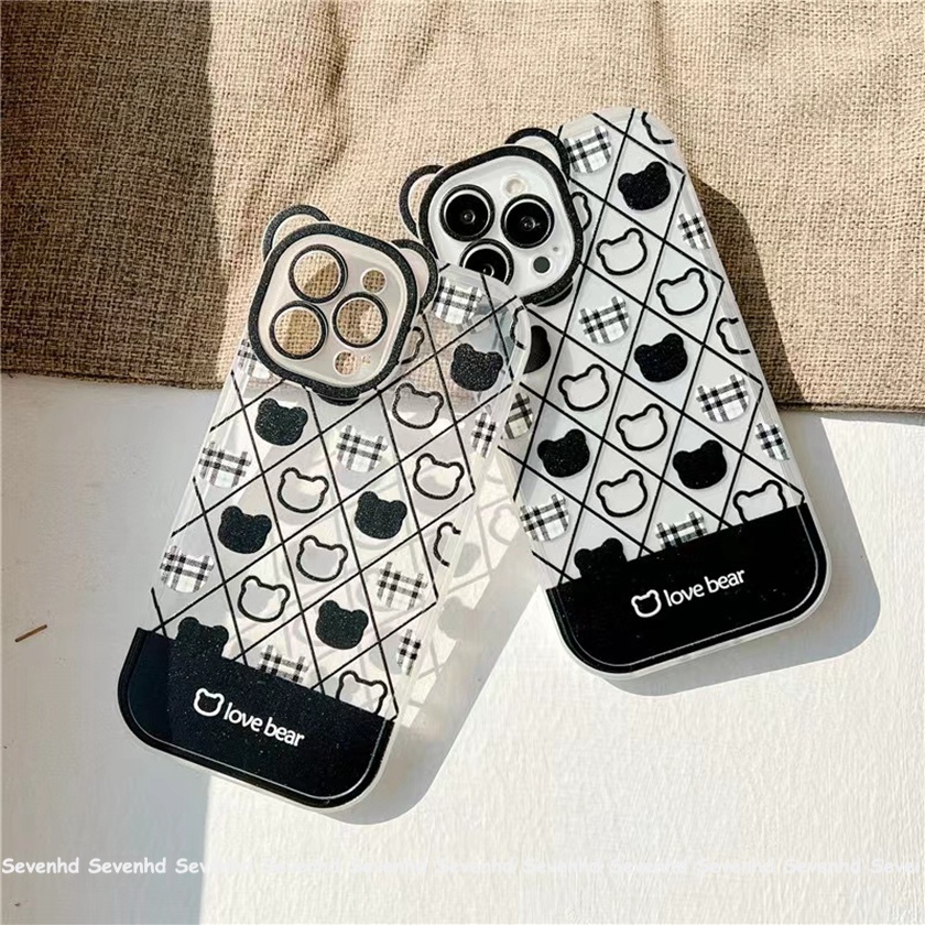 Ốp Điện Thoại Dẻo Họa Tiết Hoạt Hình Chú Gấu &amp; Tai Gấu Dễ Thương Cho iPhone 14 13 12 11 Pro Max Xs Max Xr X 6 6s Plus