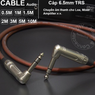 Cáp âm thanh 2 đầu 6.5mm diy 0.5m đến 5m - 6.35mm trs audio cable with 2 ends perpendicular to 90 degrees