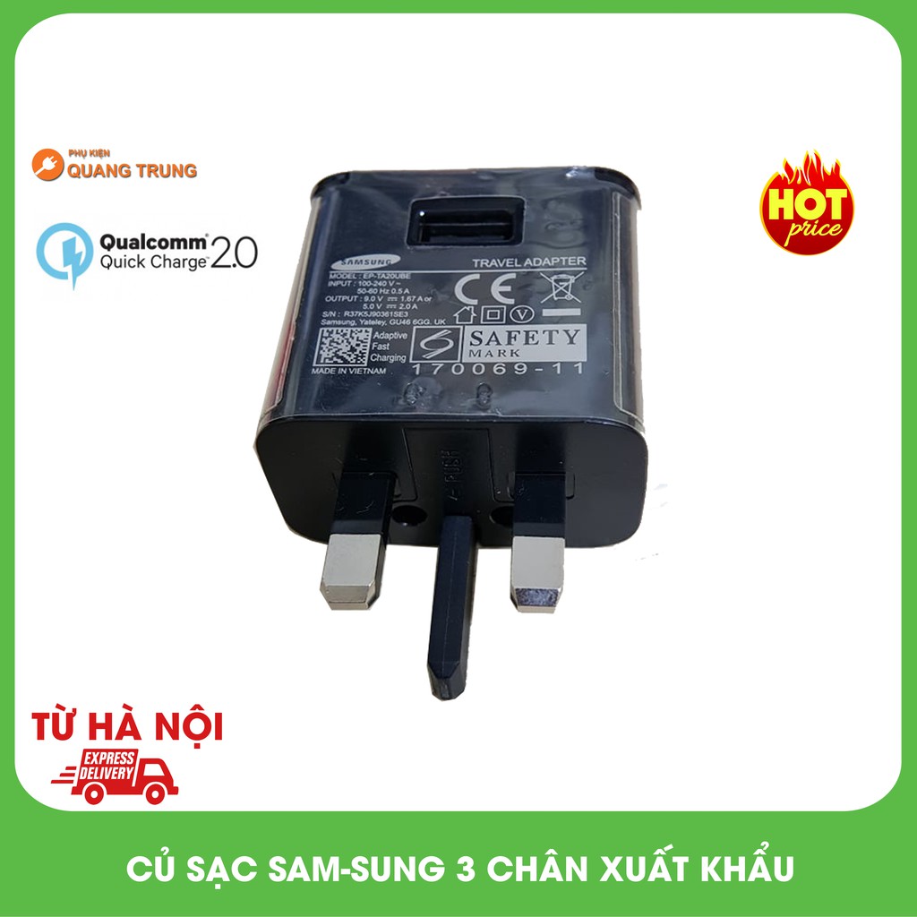 Sạc nhanh sam-sung chuẩn 3 chân,Anh,Singapore,HongKong,quickcharge 2.0