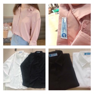 Áo sơ mi Oversize lụa tơ ấn có 3 màu
