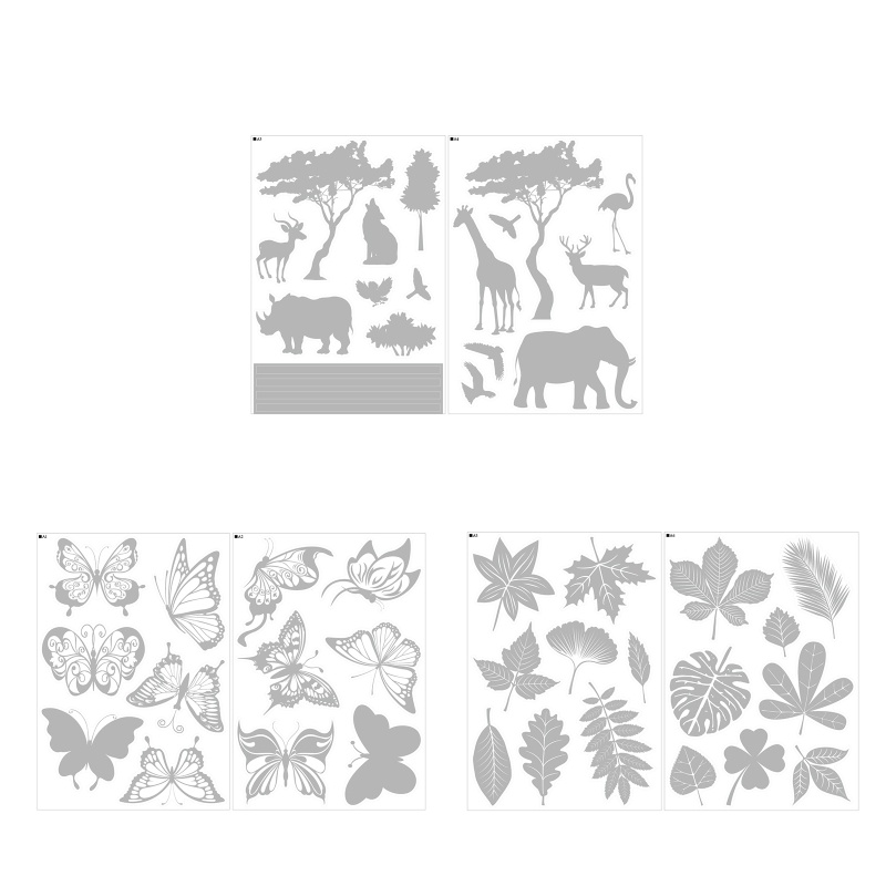 Sticker Dán Cửa Sổ Chống Va Chạm Chống Tĩnh Điện Họa Tiết Cảnh Báo Chim Và Bướm