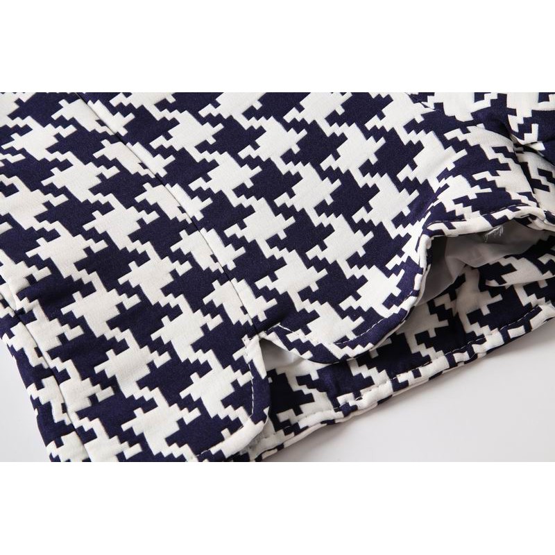 Quần shorts họa tiết houndstooth xẻ gấu xuất Âu (có sẵn) | BigBuy360 - bigbuy360.vn