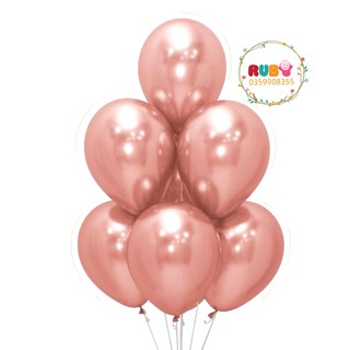 10 bong bóng màu hồng gold