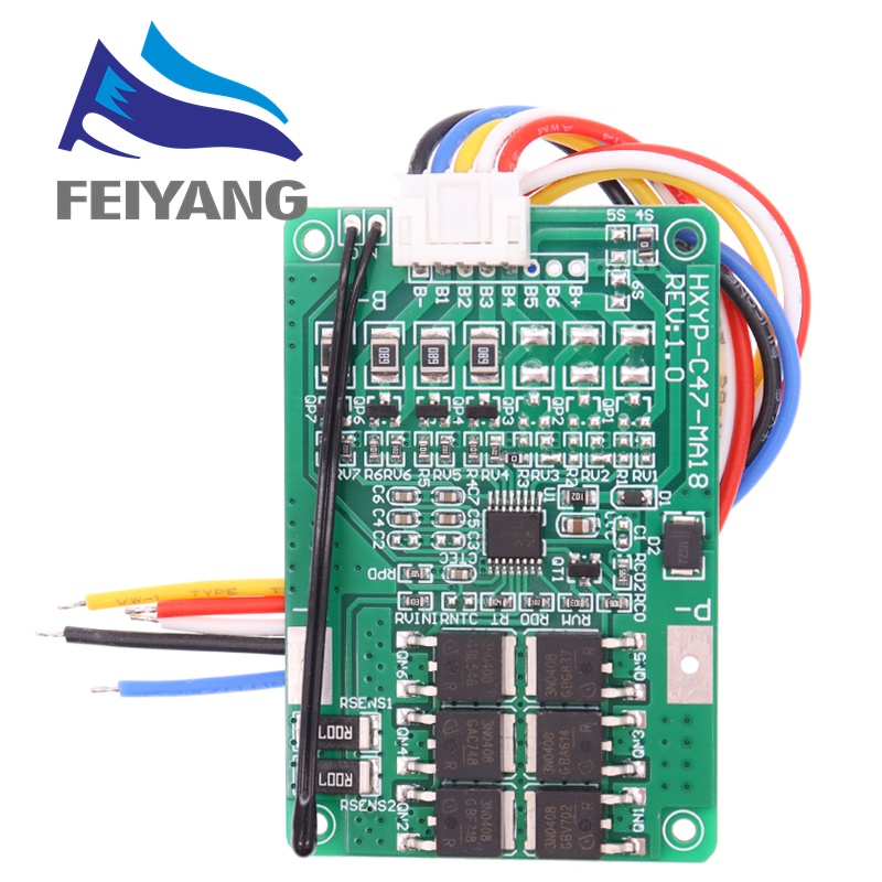 Bảng Mạch Bảo Vệ Pin Lithium 4S / 5S / 6S / 7S BMS 16.8V 21V 20A 18650 Sự Bảo Vệ