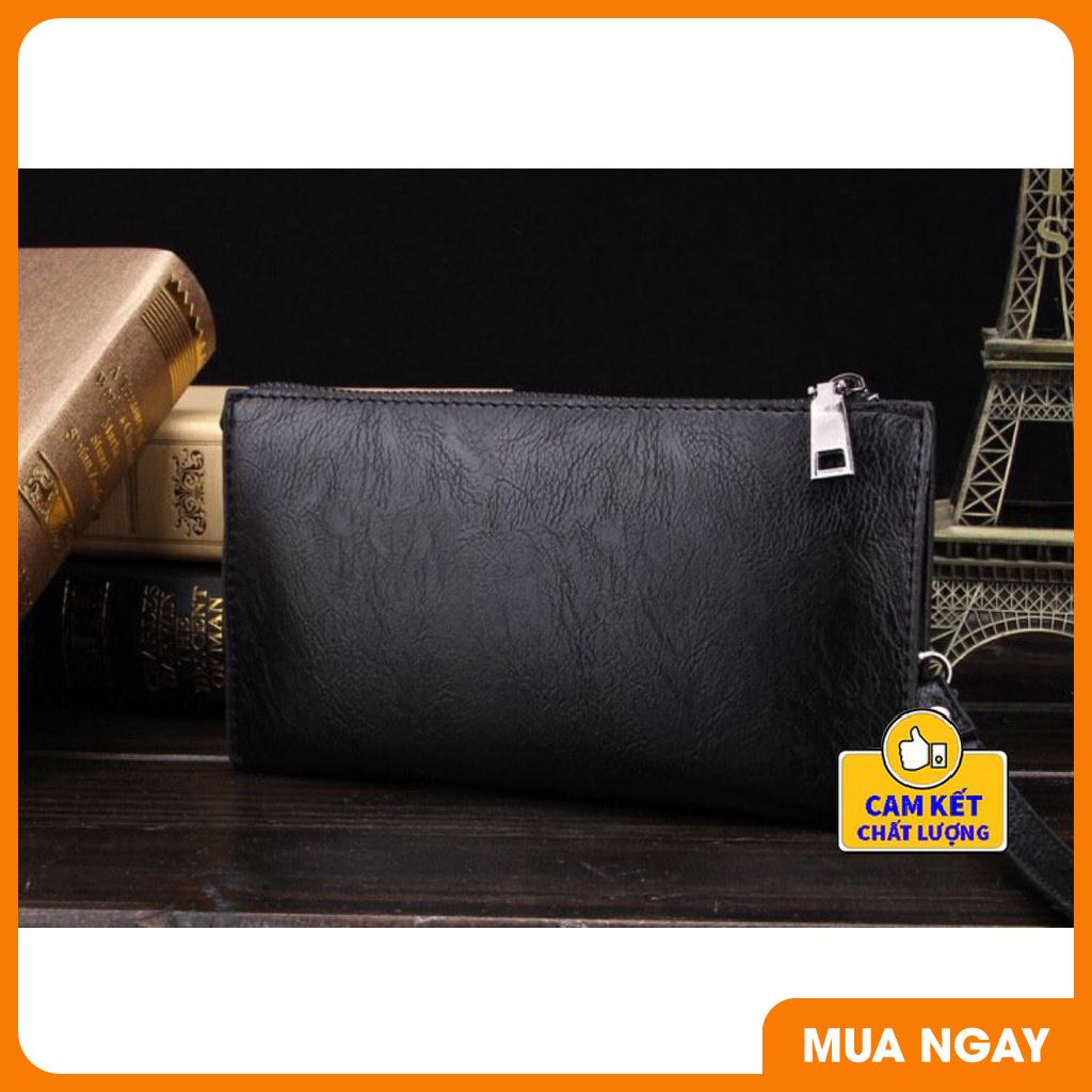 Ví Bóp Dài Da Mềm Đẹp Cầm Tay Nam Nữ Cao Cấp Kiểu Dáng BULUO 1 Ngăn Khóa Thành 2 Ngăn Lớn Kèm Dây Đeo Thời Trang ST955