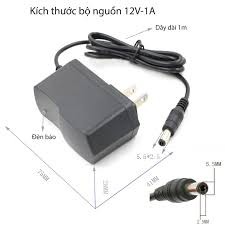 Cáp sạc, Sạc Nguồn 12V-1A Chân To, Bền bỉ
