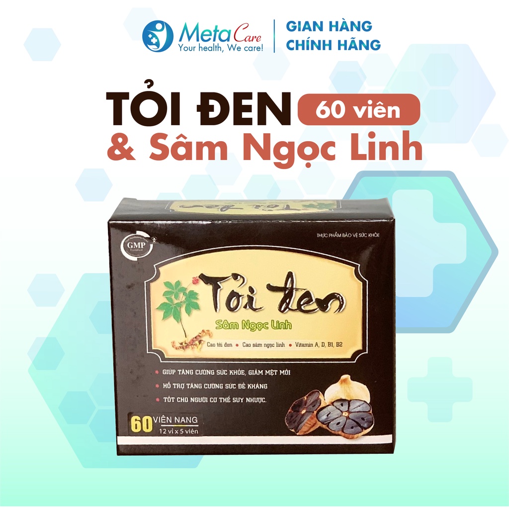 Viên uống tăng cường sức đề kháng Tỏi Đen Sâm Ngọc Linh bổ sung Vitamin A, D, B1, B2, B6, B12 - Chín