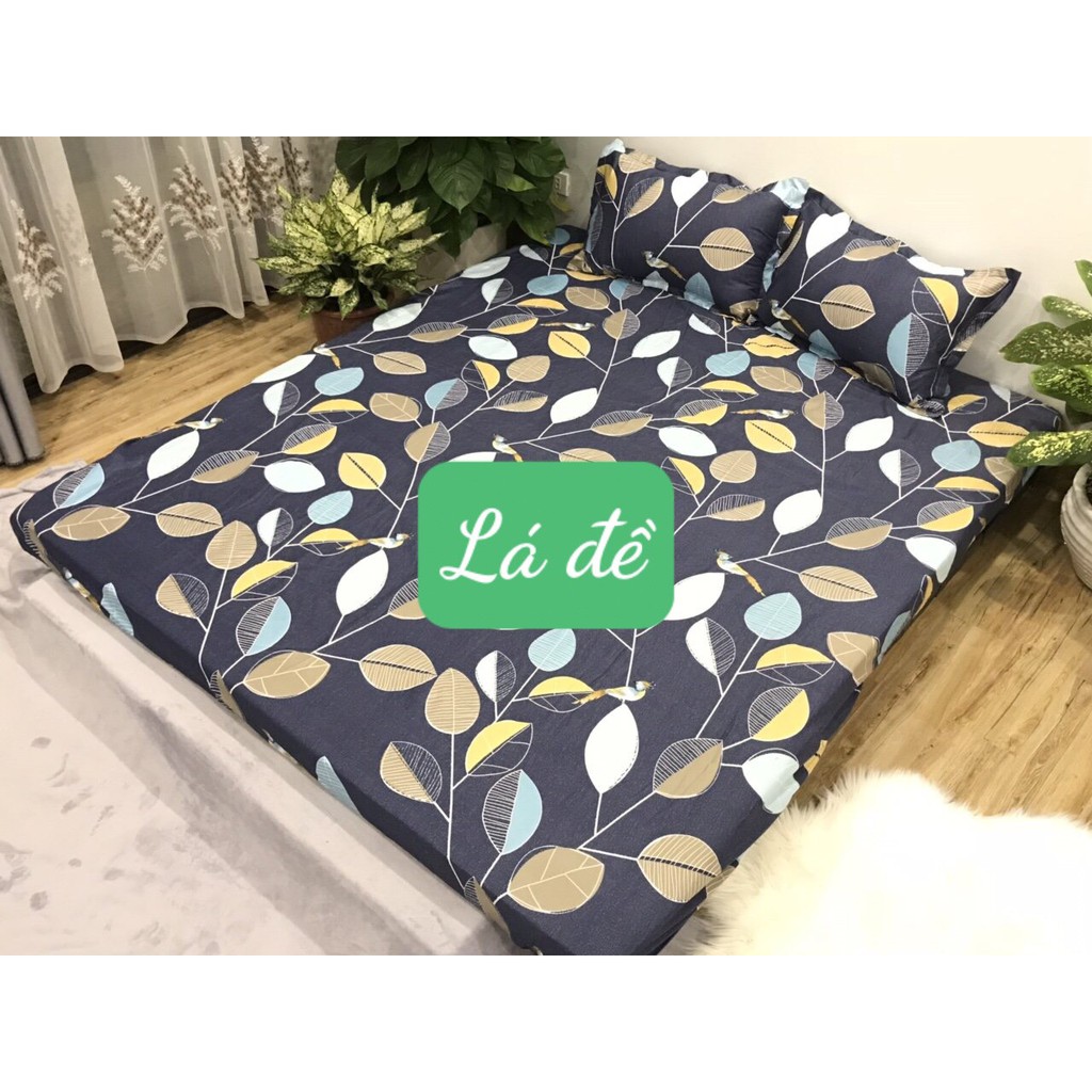 [giá hủy diệt]Bộ Ga Gối 1m6x2m Vải Cotton Poly Mềm Mịn,được chọn mẫu hanhrui-lá đề