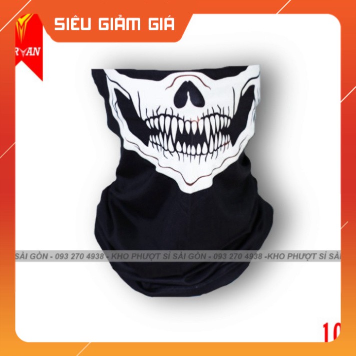 Khăn ống đa năng họa tiết đầu lâu cực ngầu - Các mẫu khăn ống chống bụi đa năng co giãn loại tốt giá rẻ
