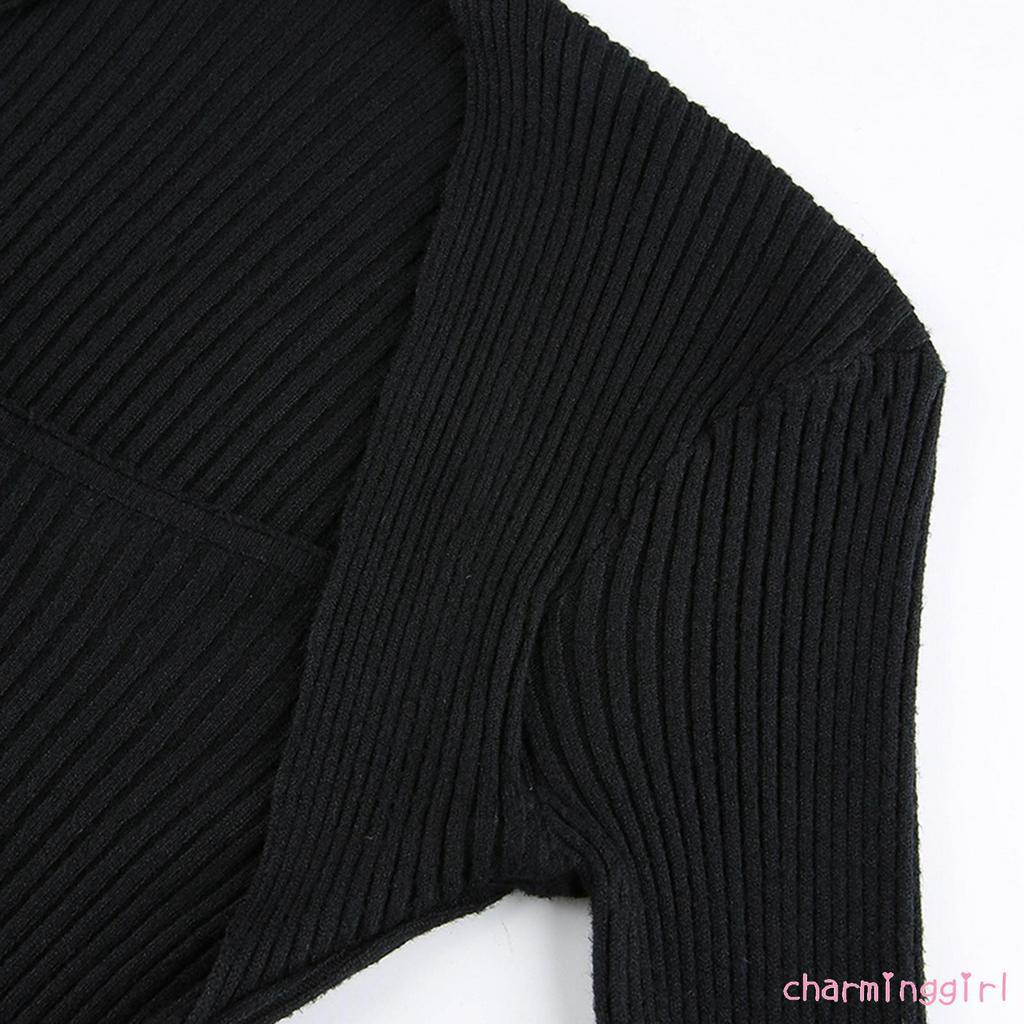 Áo Dệt Kim Nữ Tay Dài Màu Trơn Thời Trang