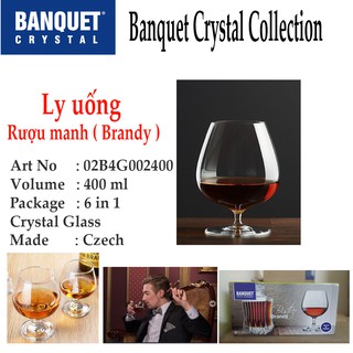 Bộ 6 ly uống rượu Brandy Bistro Banquet Bohemia 02B4G002400 400ml (Trong suốt)