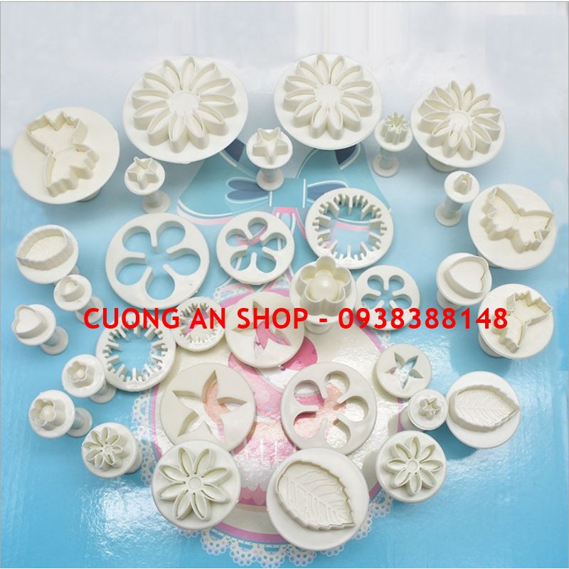 Bộ 33 dụng cụ làm fondant, bánh trung thu hiện đại