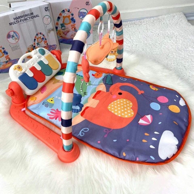 Thảm nằm chơi cho be có nhạc-Thảm đàn cho trẻ sơ sinh vận động baby gym mat,chính hãng ummo