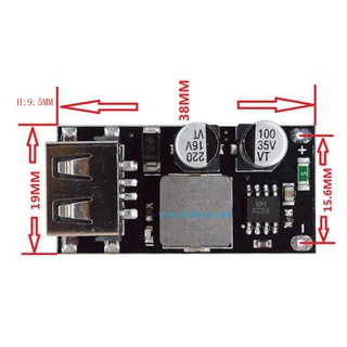 Mạch hạ áp buck 6-32v xuống 5v hỗ trợ sạc nhanh qc3.0