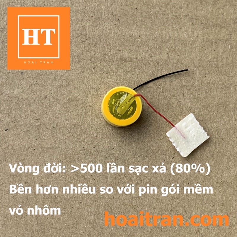 Pin nút Li-ion 3.6V LIR940 25mAh (Lithium ion) cho tai nghe Bluetooth TWS, có thể sạc lại được