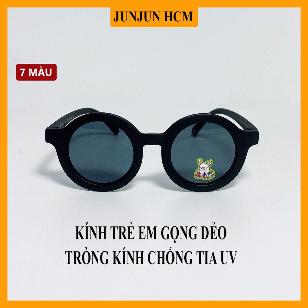 Kính mát trẻ em JJ11065 gọng nhựa dẻo, kiểu dáng tròn thời trang, tròng chống tia UV cao cấp dành cho bé trai và bé gái