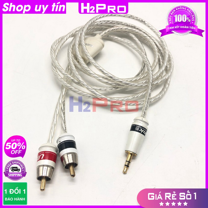 Dây Av 1 Ra 2 Ultra Link Canada, Dây 1 Đầu 3.5 Ra 2 Đầu Av Rca Hoa Sen Cao Cấp Dài 2M, Lõi Bạc, Jack Mạ Vàng-H2Pro Audio