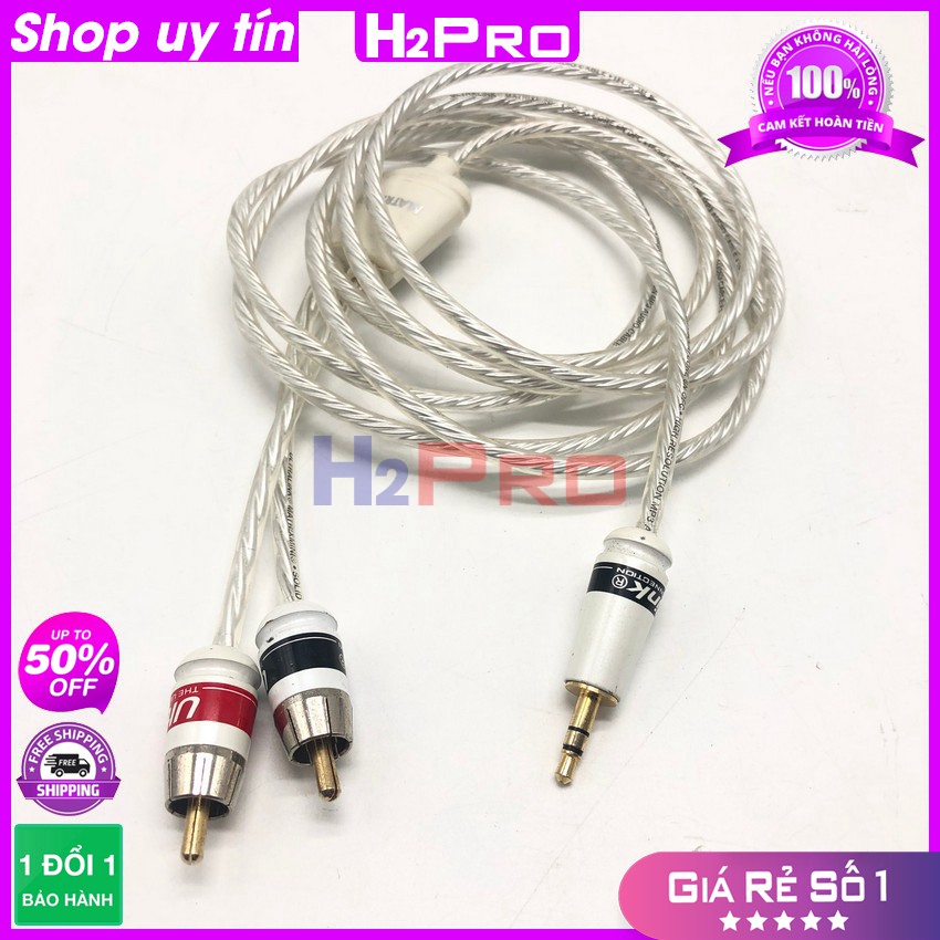 [RẺ VÔ ĐỊCH] Dây av 1 ra 2 Ultra Link Canada H2Pro cao cấp lõi bạc-chống nhiễu-sôi dài 2m, dây loa 1 đầu 3.5 ra 2 AV xịn