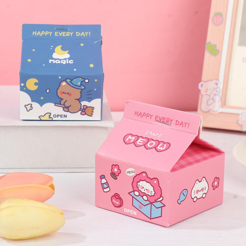 Bộ 200 Tờ Giấy Ghi Nhớ Tiện Dụng ​Hộp Sữa Kawaii Bán Sỉ Văn Phòng Phẩm ​Hình Dán Giấy
